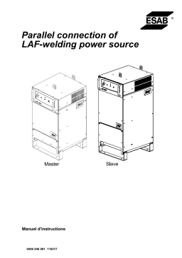 ESAB Parallel connection of LAF-welding power source Manuel utilisateur