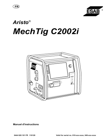 ESAB MechTig C2002i Aristo MechTig C2002i Manuel utilisateur | Fixfr