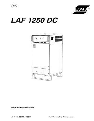 ESAB LAF 1250 Manuel utilisateur | Fixfr