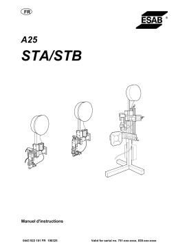 ESAB STB A25 STA Manuel utilisateur