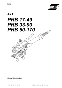 ESAB PRB 60-170 - A21 PRB 17-49 Manuel utilisateur