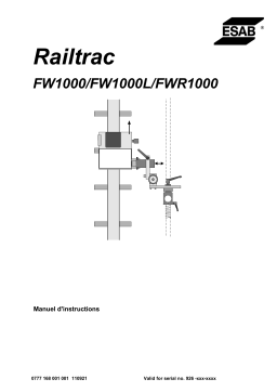 ESAB FW1000 / FW1000L / FWR1000 Manuel utilisateur