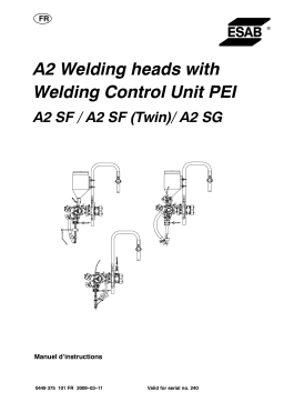 ESAB A2 Welding heads with Welding Control Unit PEI Manuel utilisateur