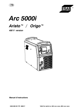 ESAB Arc 5000i Manuel utilisateur