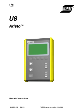 ESAB U8 Aristo Manuel utilisateur