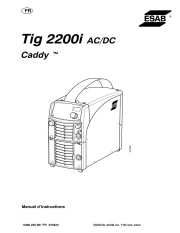 ESAB Tig 2200i AC/DC - Caddy Tig 2200i AC/DC Manuel utilisateur | Fixfr