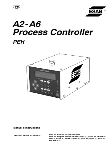 ESAB PEH Manuel utilisateur | Fixfr