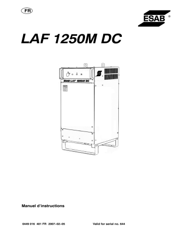 ESAB LAF 1250M Manuel utilisateur | Fixfr