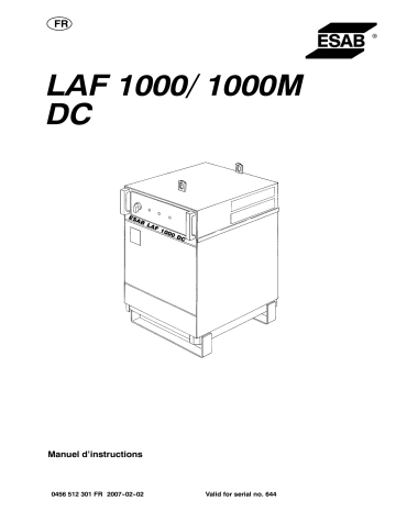 ESAB LAF 1000 / LAF 1000M DC Manuel utilisateur | Fixfr