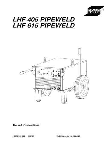 LHF 405 Pipeweld | ESAB LHF 615 Pipeweld Manuel utilisateur | Fixfr