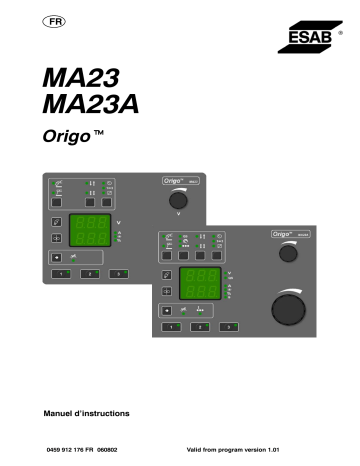 MA23A Origo™ black | ESAB MA23 Manuel utilisateur | Fixfr