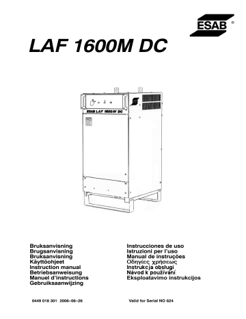 ESAB LAF 1600M Manuel utilisateur | Fixfr