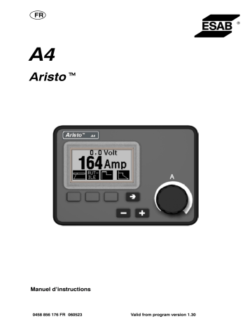 ESAB Control panel A4 Manuel utilisateur | Fixfr