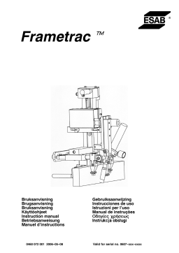 ESAB Frametrac Manuel utilisateur