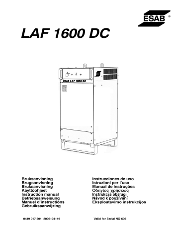 ESAB LAF 1600 Manuel utilisateur | Fixfr