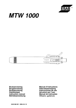 ESAB MTW 1000 Manuel utilisateur