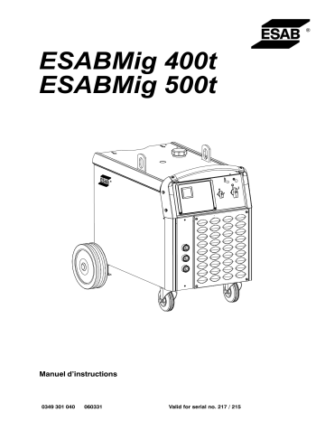 ESABMig 400t | ESAB ESABMig 500t Manuel utilisateur | Fixfr