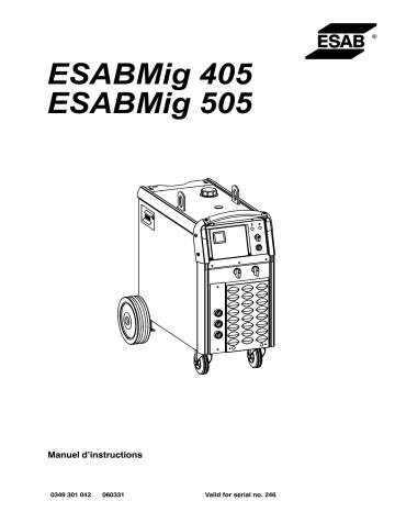 ESABMig 405 | ESAB ESABMig 505 Manuel utilisateur | Fixfr