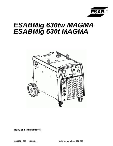 ESAB ESABMig 630tw Magma Manuel utilisateur | Fixfr