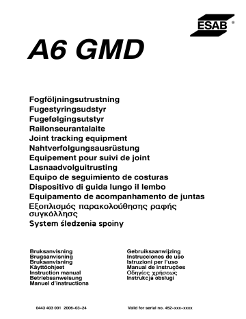 ESAB A6 GMD Manuel utilisateur | Fixfr