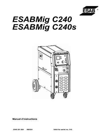 ESABMig C240s | ESAB ESABMig C240 Manuel utilisateur | Fixfr