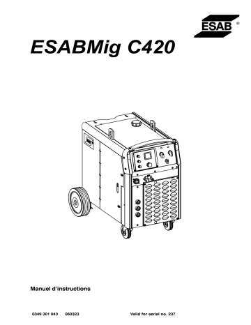 ESAB ESABMig C420 Manuel utilisateur | Fixfr