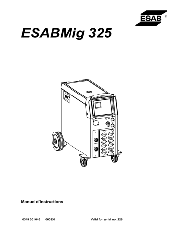 ESAB ESABMig 325 Manuel utilisateur | Fixfr