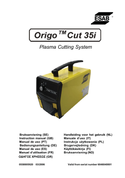 ESAB Origo™ Cut 35i Manuel utilisateur