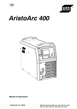 ESAB AristoArc 400 Manuel utilisateur