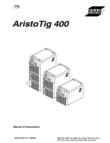 ESAB AristoTig 400 Manuel utilisateur | Fixfr