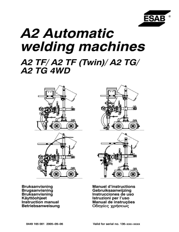 ESAB A2 Automatic welding machines Manuel utilisateur | Fixfr