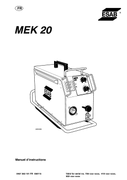 ESAB MEK 20 Manuel utilisateur