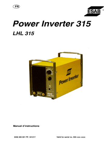 ESAB LHL 315 Manuel utilisateur | Fixfr