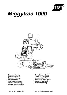 ESAB MIGGYTRAC 1000 Manuel utilisateur