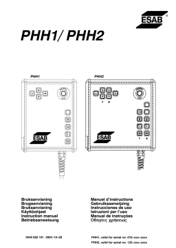 ESAB PHH 1 / PHH 2 Manuel utilisateur