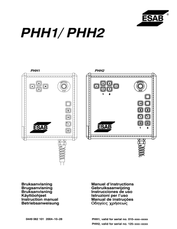 ESAB PHH 1 / PHH 2 Manuel utilisateur | Fixfr