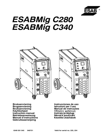 ESABMig C340 | ESAB ESABMig C280 Manuel utilisateur | Fixfr