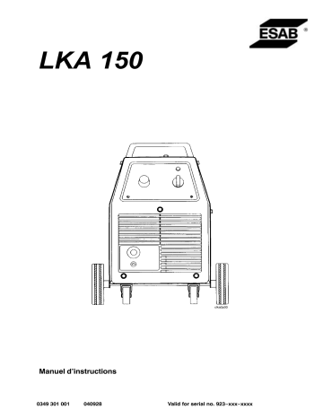 ESAB LKA 150 Manuel utilisateur | Fixfr