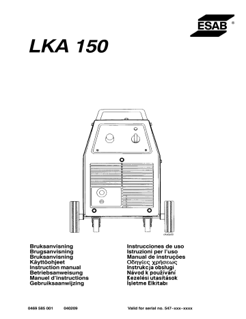 ESAB LKA 150 Manuel utilisateur | Fixfr