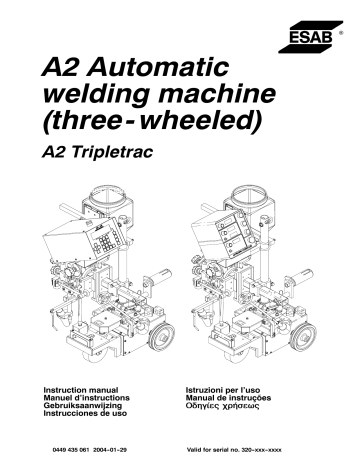 ESAB A2 Tripletrac Manuel utilisateur | Fixfr