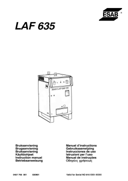 ESAB LAF 635 Manuel utilisateur