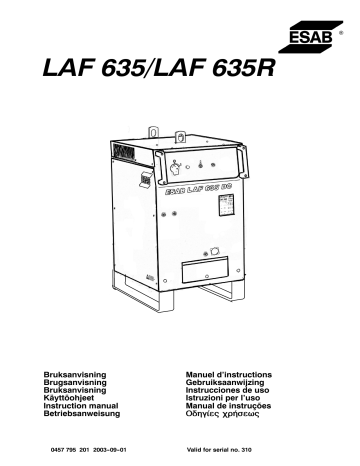 ESAB LAF 635/ LAF 635R Manuel utilisateur | Fixfr