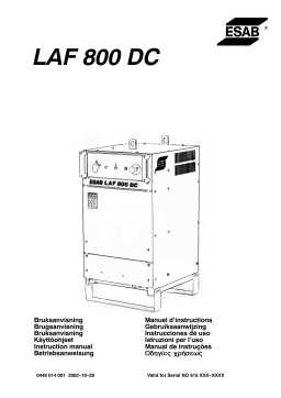 ESAB LAF 800 Manuel utilisateur