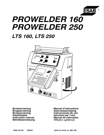 LTS 160 | ESAB LTS 250 Manuel utilisateur | Fixfr