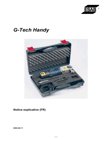 ESAB G Tech Handy - Tungsten electrode grinder Manuel utilisateur | Fixfr