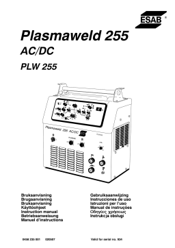 ESAB PLW 255 Manuel utilisateur