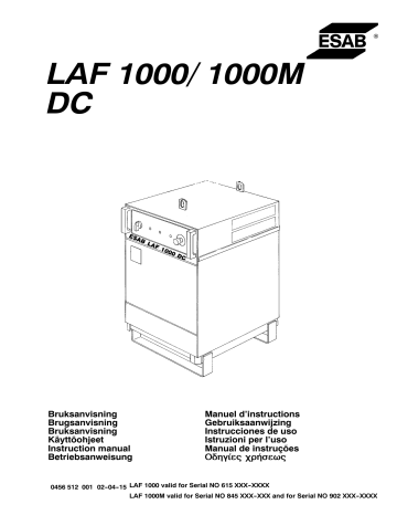 ESAB LAF 1000 / LAF 1000M DC Manuel utilisateur | Fixfr