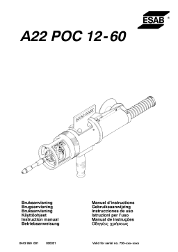 ESAB POC 12-60 A22 POC 12-60 Manuel utilisateur