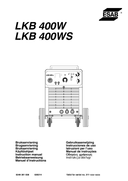 ESAB LKB 400W Manuel utilisateur