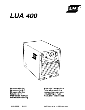 ESAB LUA 400 Manuel utilisateur | Fixfr